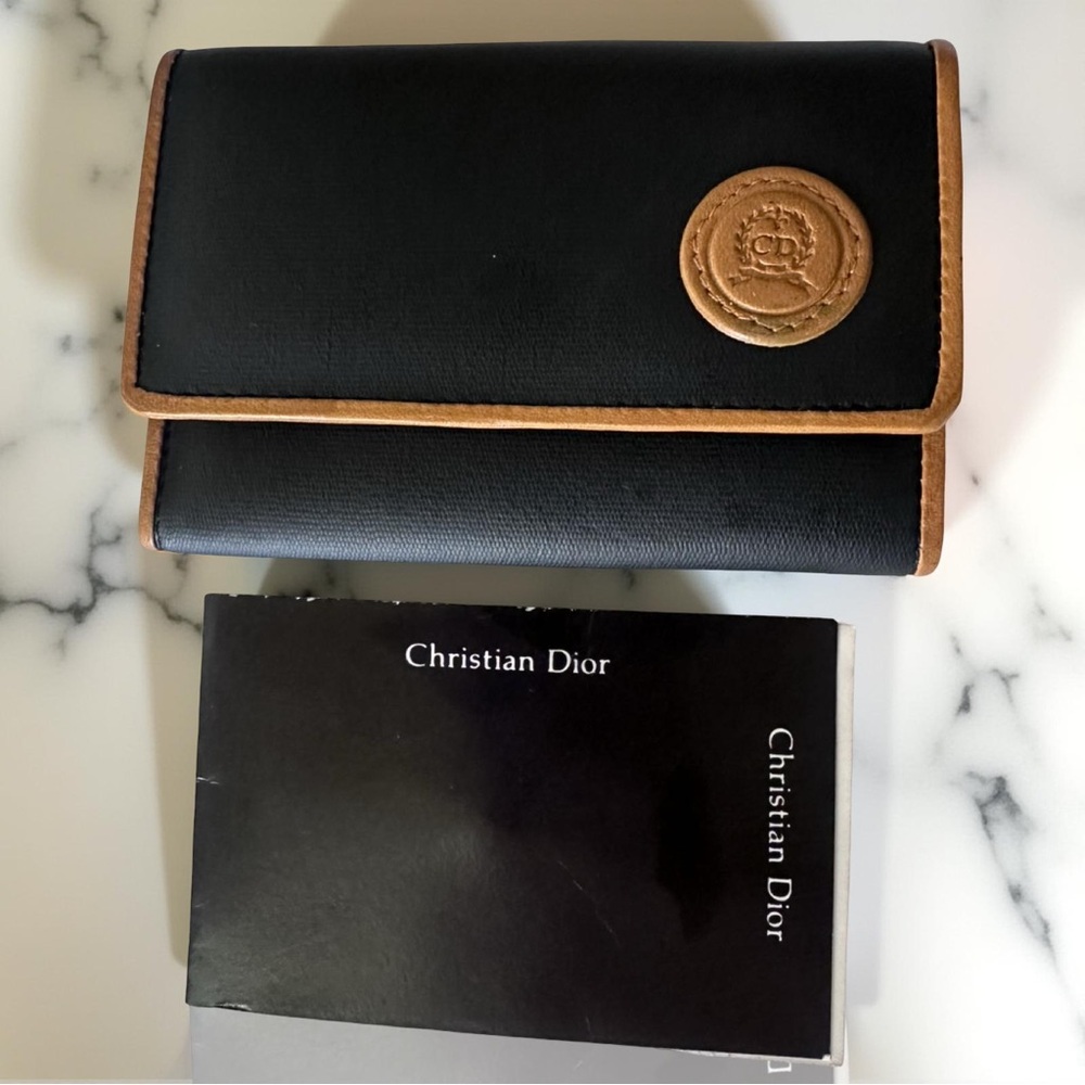 Christian Dior Soft Brown Leather Key Case / Card Wallet